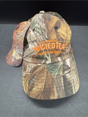 The Original Twisted Tea Hard Iced Tea Distressed and Camo Trucker Hat New W Tag